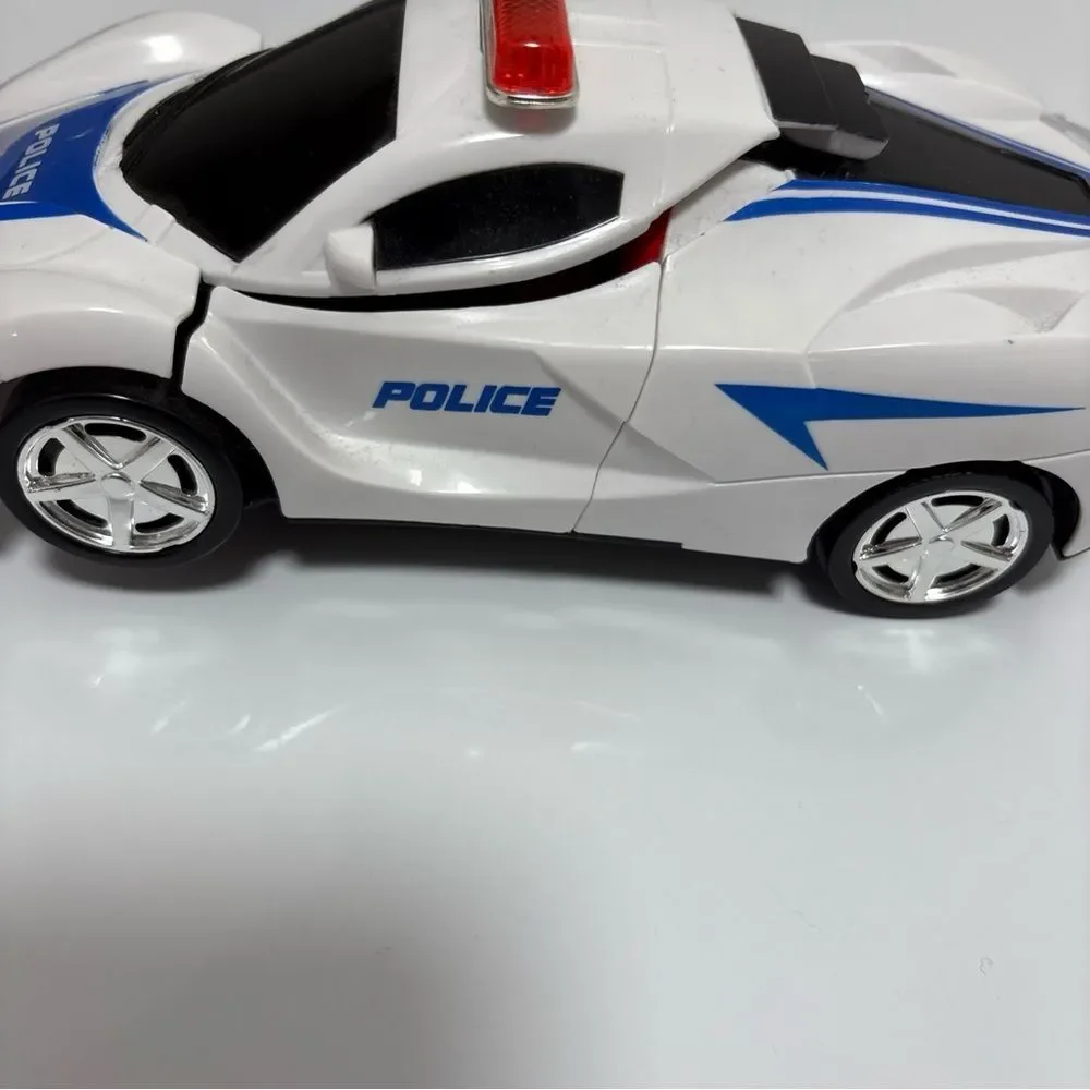 Speedy White and Blue Police Toy Car